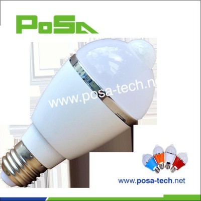 Human body sensor led bulb intelligent controlled 5W (PS-PLB47-5W)