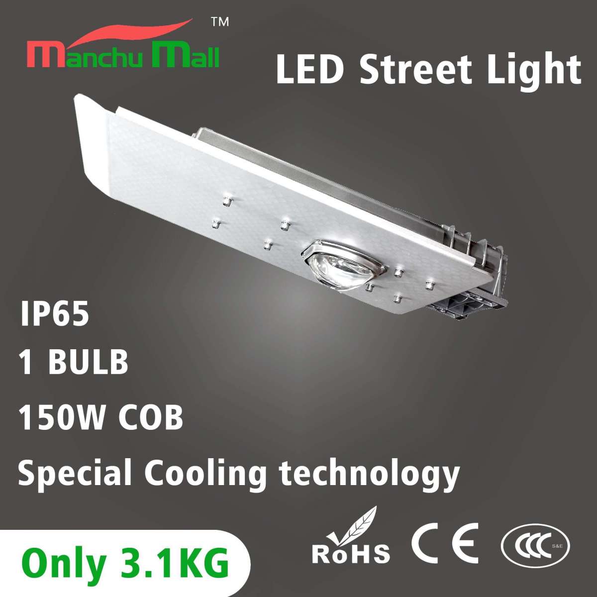 100watt Professional High Lumen Bridgelux Chip LED Street Lamp